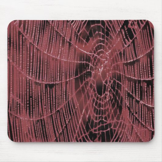 Abstrakte Malerei eines Magenta Pink Cobweb Mousepad (Vorne)