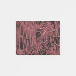 Abstrakte Malerei eines Magenta Pink Cobweb Post-it Klebezettel