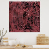 Abstrakte Malerei eines Magenta Pink Cobweb Poster (Küche)