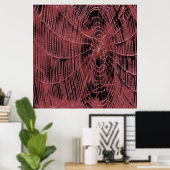 Abstrakte Malerei eines Magenta Pink Cobweb Poster (Heimbüro)