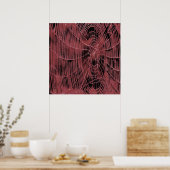Abstrakte Malerei eines Magenta Pink Cobweb Poster (Küche)