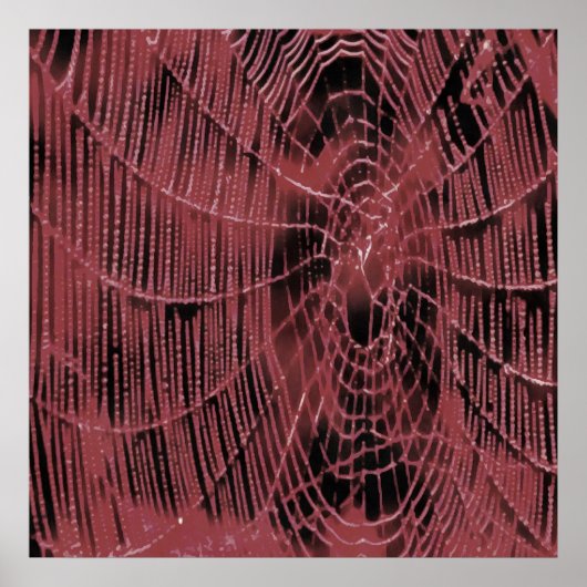 Abstrakte Malerei eines Magenta Pink Cobweb Poster (Vorne)
