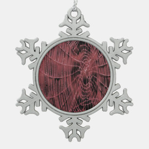 Abstrakte Malerei eines Magenta Pink Cobweb Schneeflocken Zinn-Ornament
