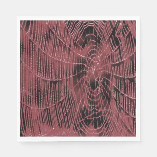 Abstrakte Malerei eines Magenta Pink Cobweb Serviette (Vorderseite)