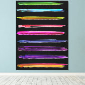 Abstrakte Malerei farbenfrohe Pinselstriche Schlag Leinwanddruck (Insitu (Holzboden))