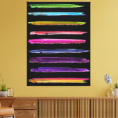 Abstrakte Malerei farbenfrohe Pinselstriche Schlag Leinwanddruck (Insitu (Wohnzimmer))