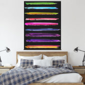 Abstrakte Malerei farbenfrohe Pinselstriche Schlag Leinwanddruck (Insitu (Schlafzimmer))