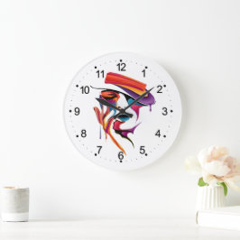 Abstrakte Malerei Frauen hat farbenfroh  Große Wanduhr