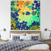 Abstrakte Malerei | Frühlingsblumen Leinwanddruck (Insitu (Schlafzimmer))