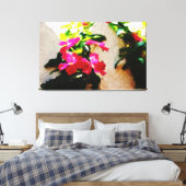 Abstrakte Malerei | Frühlingsblumen Leinwanddruck (Insitu (Schlafzimmer))