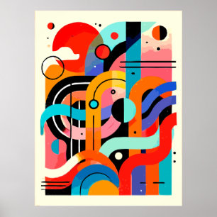 Abstrakte Malerei   Geometrische Formen Poster