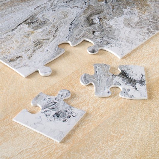 Abstrakte Malerei-graue schwarze Goldweiß-Grafik Puzzle (Seite)