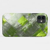 Abstrakte Malerei | Grüne graue Quadrate Case-Mate iPhone Hülle (Rückseite (Horizontal))