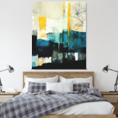 Abstrakte Malerei "Hohe Tiefen". Canvas Print Leinwanddruck (Insitu (Schlafzimmer))