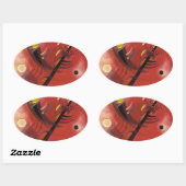 Abstrakte Malerei im Inneren Ovaler Aufkleber (Blatt)