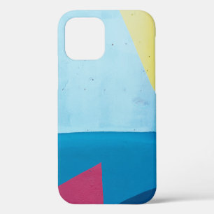 Abstrakte Malerei in Blau, Rot, Rosa und Gelb iPhone 12 Hülle