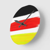 Abstrakte Malerei in Gelbschwarz Runde Wanduhr (Winkel)