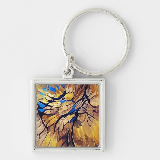 Abstrakte Malerei in heißen Farben Schlüsselanhänger (Vorne)