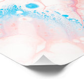 Abstrakte Malerei in Rosa und Blau Fotodruck (Ecke)