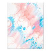 Abstrakte Malerei in Rosa und Blau Fotodruck (Vorne)