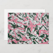 Abstrakte Malerei in Rosa und Grün Postkarte (Vorne/Hinten)