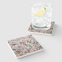 Abstrakte Malerei in Rosa und Grün