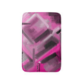 Abstrakte Malerei in Rosa und Schwarz Badematte (Vorderseite Vertikal)