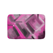 Abstrakte Malerei in Rosa und Schwarz Badematte (Vorderseite)