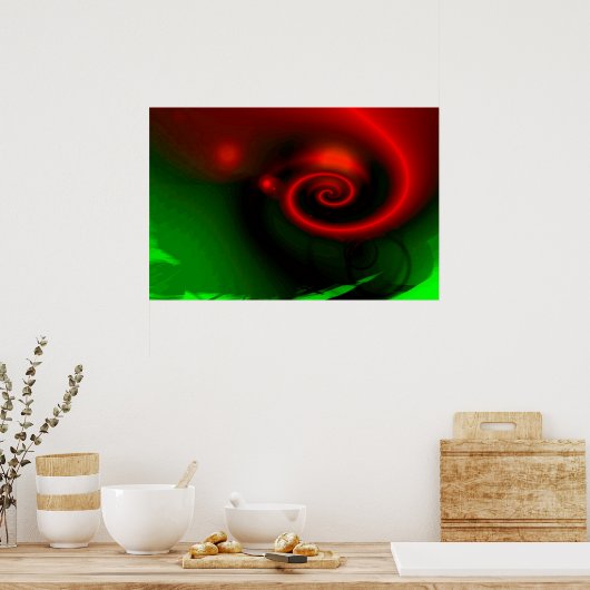 Abstrakte Malerei in Rot - Kunstposter Poster (Küche)