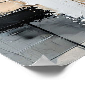 Abstrakte Malerei in Schwarz, Weiß und Gold Poster (Ecke)