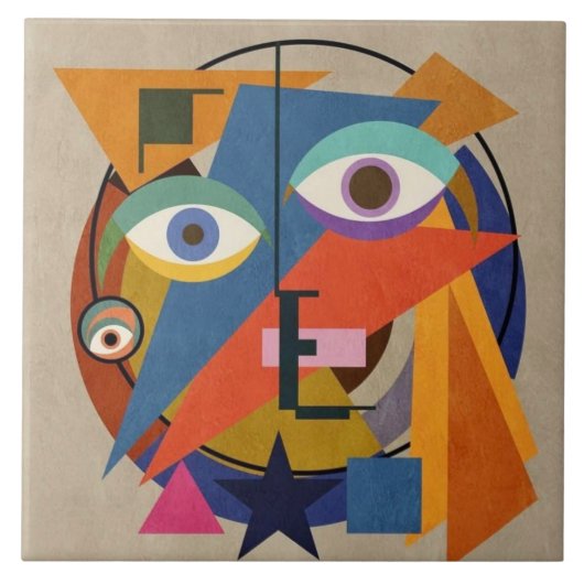 Abstrakte Malerei - Kandinsky Berühmte Kunst Fliese (Vorderseite)