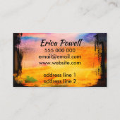 abstrakte Malerei kühn bunt künstlerisches Design Visitenkarte (Rückseite)
