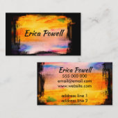 abstrakte Malerei kühn bunt künstlerisches Design Visitenkarte (Vorne/Hinten)