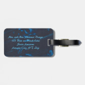 Abstrakte Malerei Light Blue auf schwarzen Gepäcka Gepäckanhänger (Rückseite horizontal)