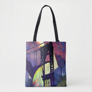 Abstrakte Malerei Manhattan Bridge Tasche