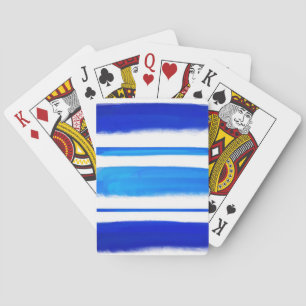 Abstrakte Malerei mit blauem Retro Spielkarten