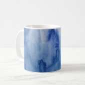 Abstrakte Malerei mit blauer Wasserfarbe Kaffeetasse (Vorderseite Links)