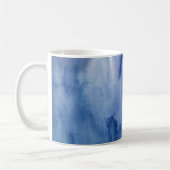 Abstrakte Malerei mit blauer Wasserfarbe Kaffeetasse (Links)