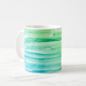 Abstrakte Malerei mit blauer Wasserfarbe Kaffeetasse (Vorderseite Links)