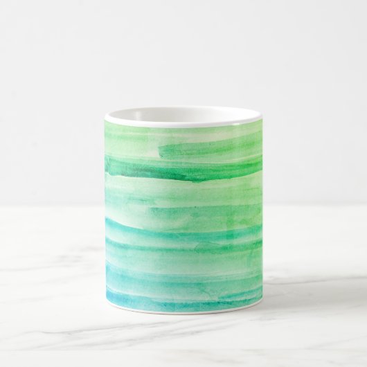 Abstrakte Malerei mit blauer Wasserfarbe Kaffeetasse (Mittel)