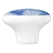 Abstrakte Malerei mit blauer Wasserfarbe Keramikknauf (Seitenansicht)