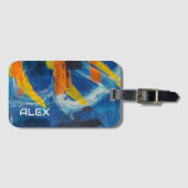 Abstrakte Malerei mit Gelb und Orange Gepäckanhänger (Vorderseite (Horizontal))