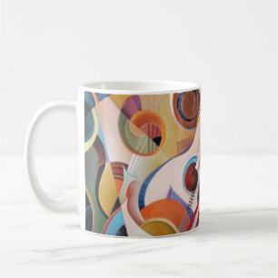 Abstrakte Malerei mit handgefertigter Musik Kaffeetasse