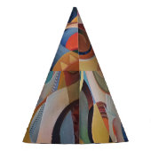 Abstrakte Malerei mit handgefertigter Musik Partyhütchen (Rückseite)