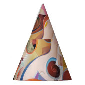 Abstrakte Malerei mit handgefertigter Musik Partyhütchen (Links)