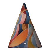 Abstrakte Malerei mit handgefertigter Musik Partyhütchen (Rechts)