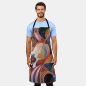 Abstrakte Malerei mit handgefertigter Musik Schürze (Getragen)