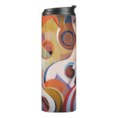 Abstrakte Malerei mit handgefertigter Musik Thermosbecher (Nach links gedreht)