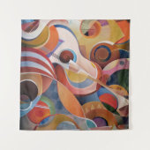 Abstrakte Malerei mit handgefertigter Musik Wandteppich (Vorderseite (Horizontal))