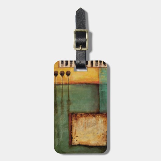 Abstrakte Malerei mit Klaviertasten Gepäckanhänger (Vorderseite vertikal)